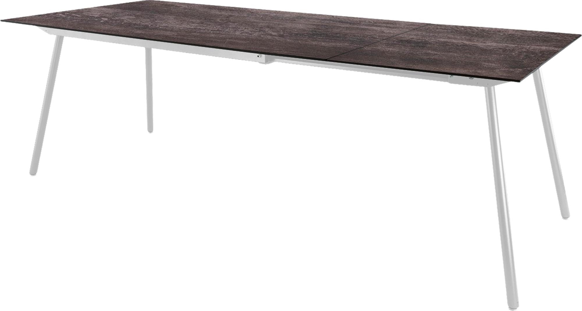 Locarno Glasfaser-Gartentisch 160/220x90 ausziehbar in Stromboli dunkel präsentiert im Onlineshop von KAQTU Design AG. Gartentisch ist von Schaffner