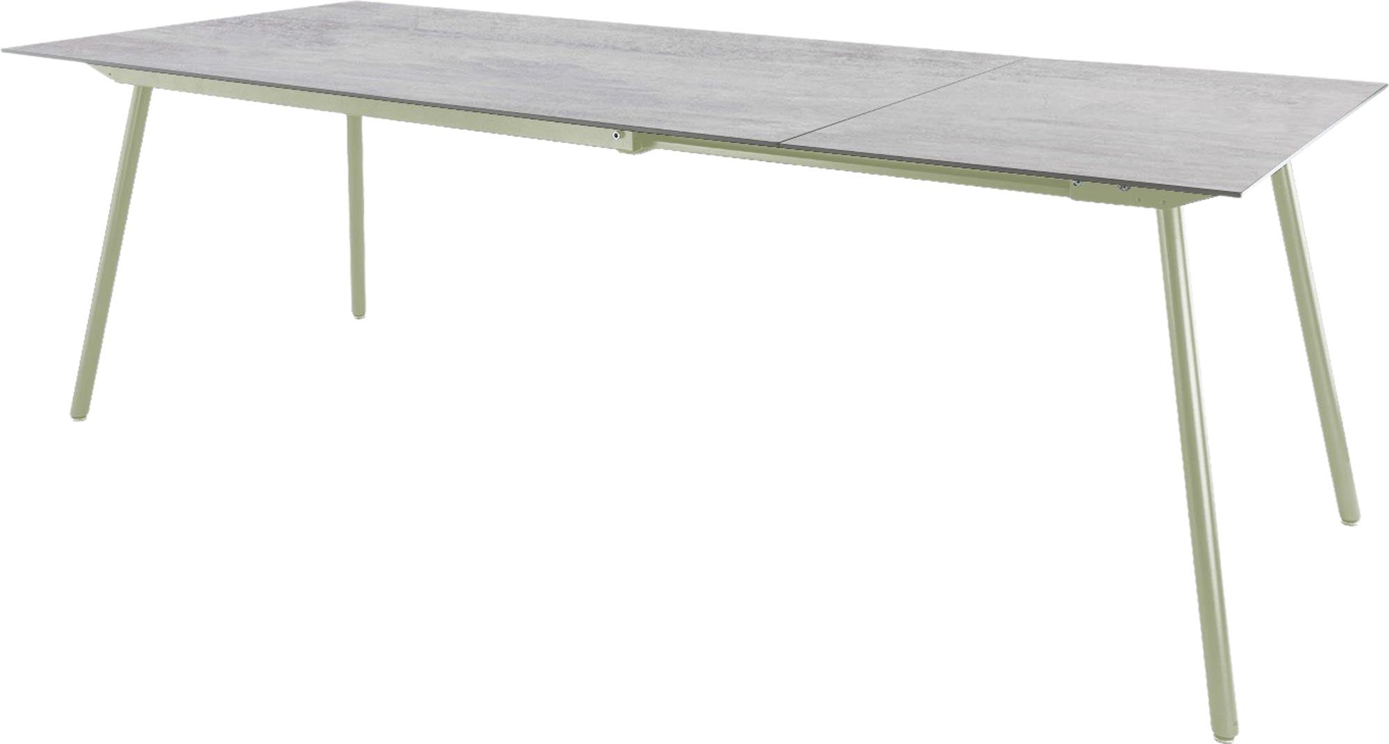 Locarno Glasfaser-Gartentisch 160/220x90 ausziehbar in Stromboli hell präsentiert im Onlineshop von KAQTU Design AG. Gartentisch ist von Schaffner