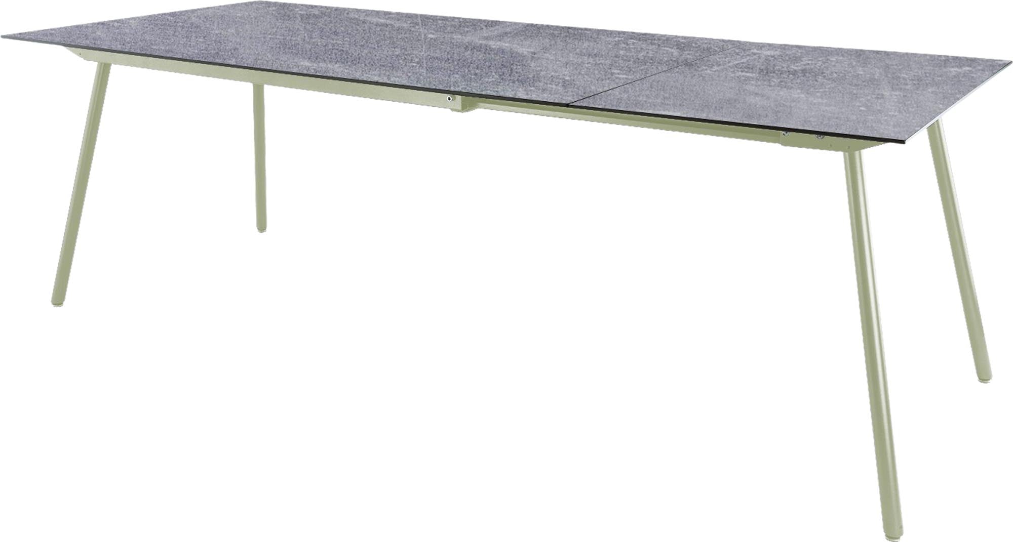 Locarno Glasfaser-Gartentisch 160/220x90 ausziehbar in Beton präsentiert im Onlineshop von KAQTU Design AG. Gartentisch ist von Schaffner
