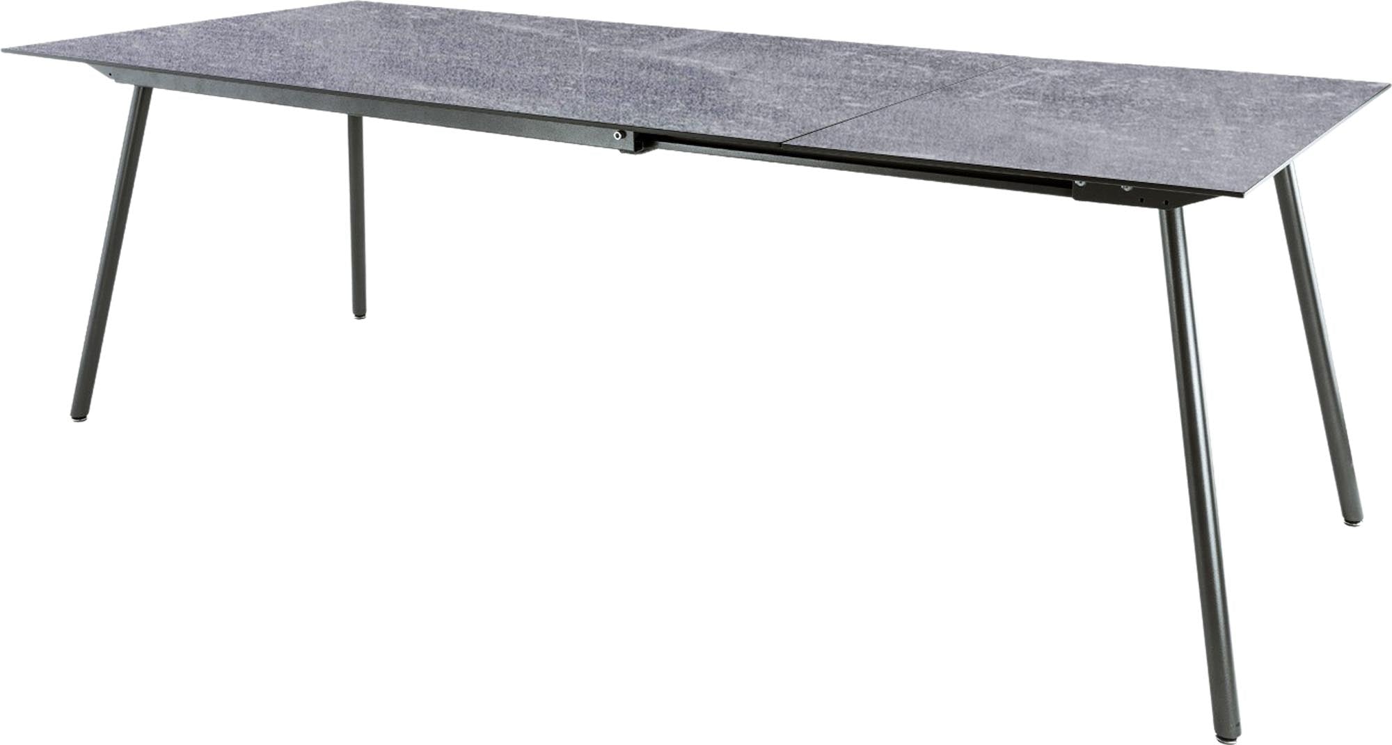 Locarno Glasfaser-Gartentisch 160/220x90 ausziehbar in Beton präsentiert im Onlineshop von KAQTU Design AG. Gartentisch ist von Schaffner