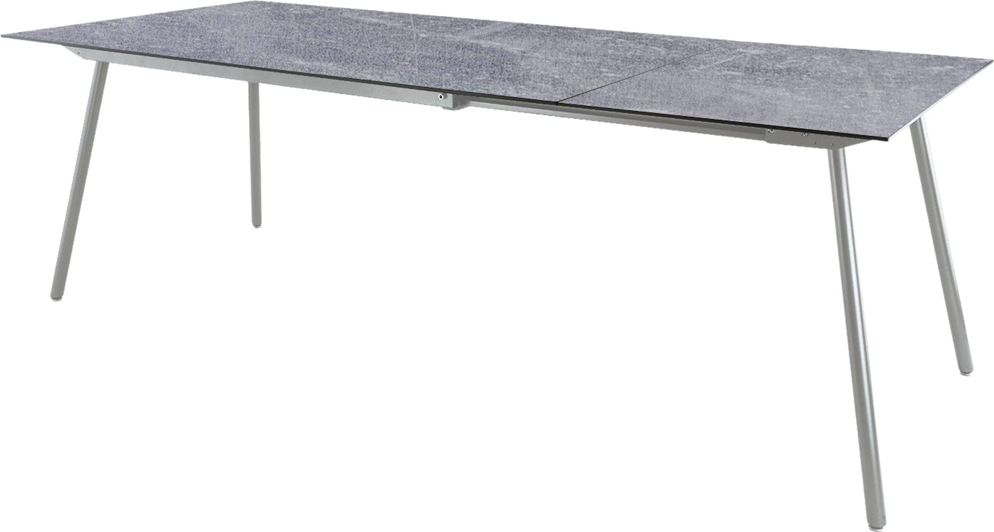 Locarno Glasfaser-Gartentisch 160/220x90 ausziehbar in Beton präsentiert im Onlineshop von KAQTU Design AG. Gartentisch ist von Schaffner