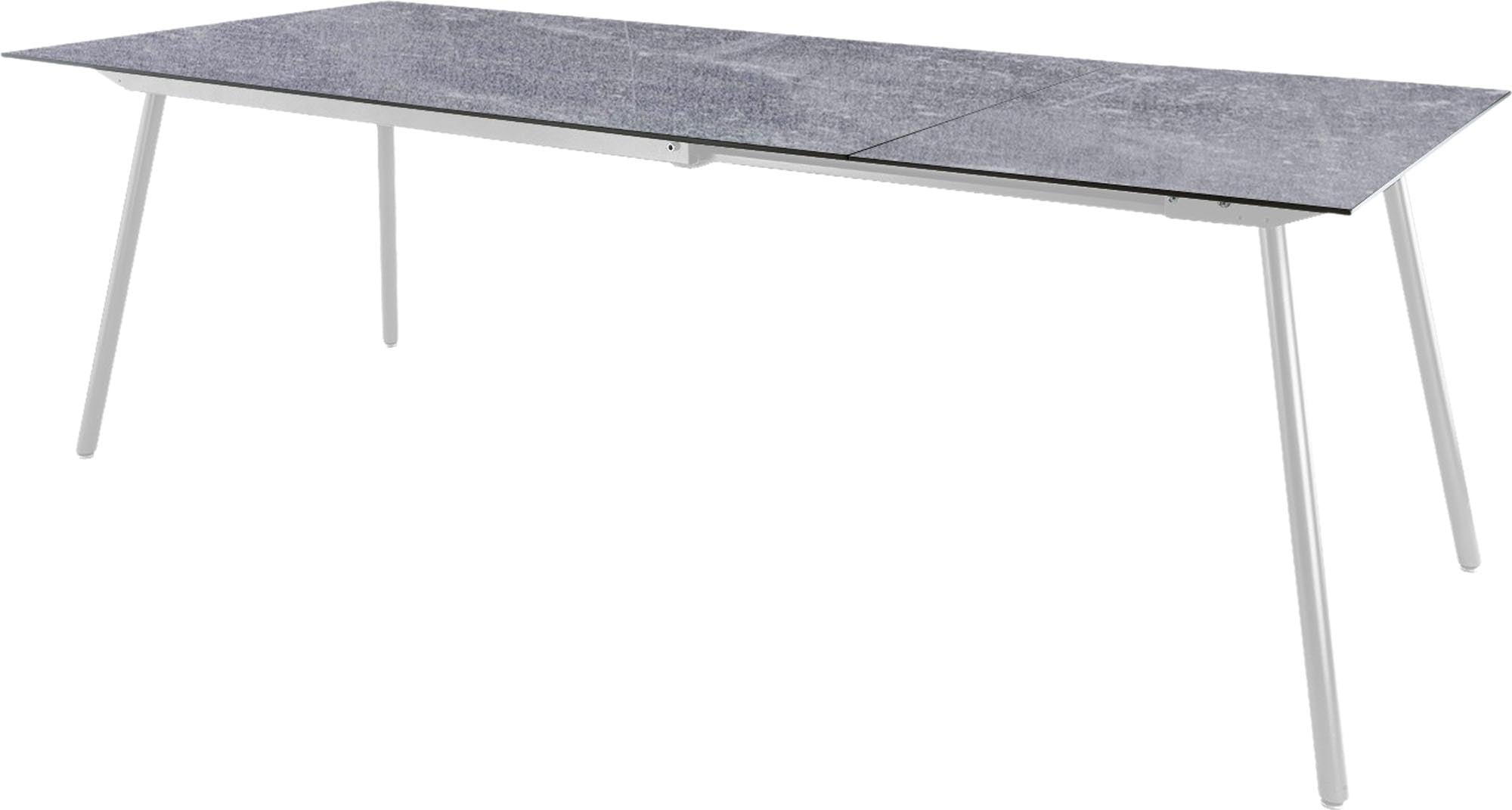Locarno Glasfaser-Gartentisch 160/220x90 ausziehbar in Beton präsentiert im Onlineshop von KAQTU Design AG. Gartentisch ist von Schaffner