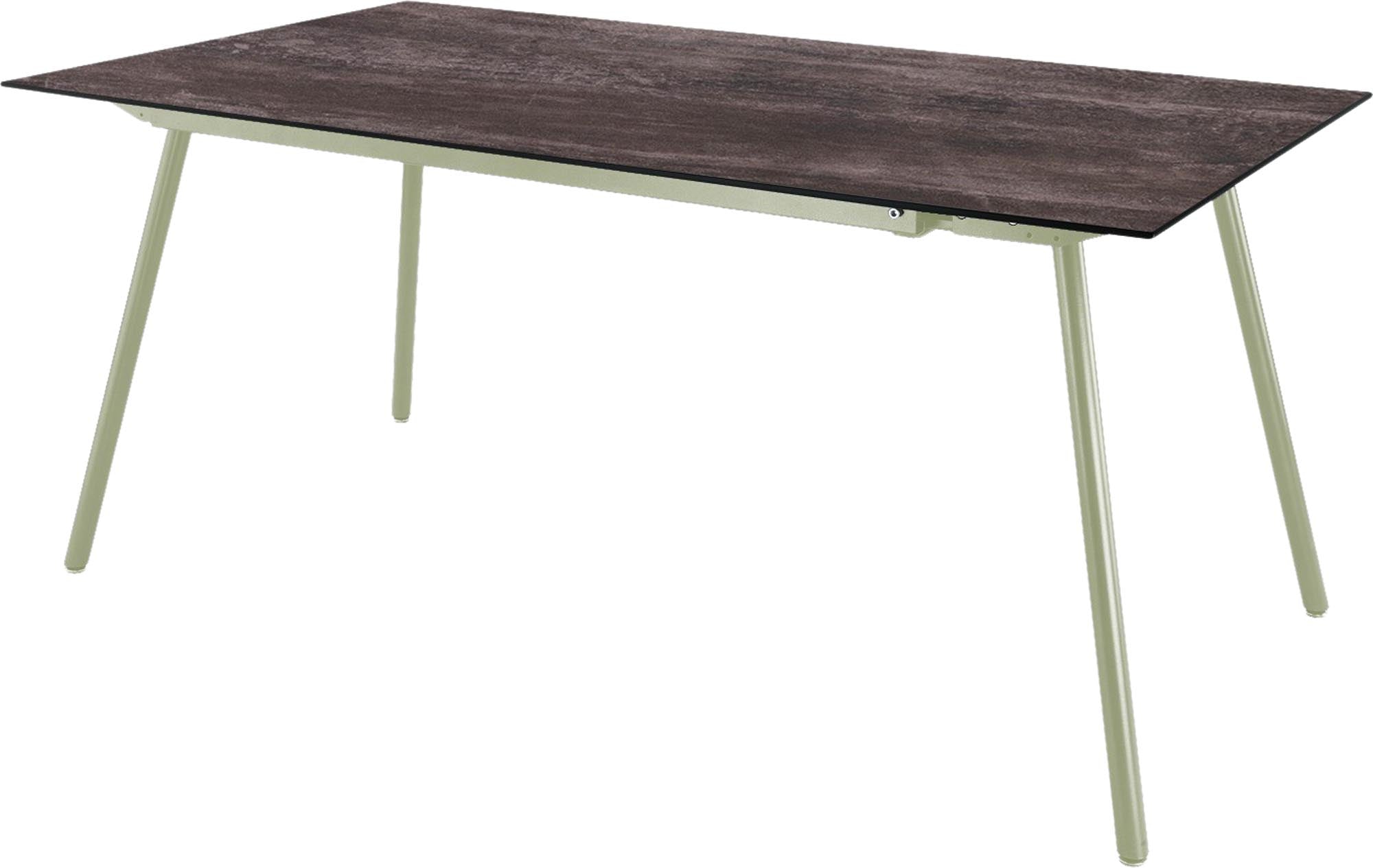 Hochwertiger Locarno Glasfaser-Gartentisch 160x90 cm von Schaffner, wetterfest, langlebig, pflegeleicht und in Schweizer Qualität – perfekt für Garten, Balkon und Terrasse.