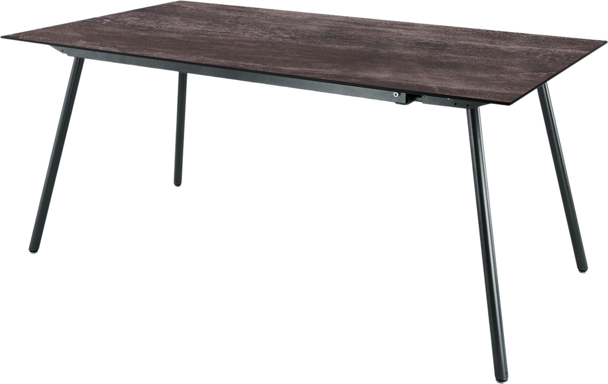 Locarno Glasfaser-Gartentisch 160x90 in Stromboli dunkel präsentiert im Onlineshop von KAQTU Design AG. Gartentisch ist von Schaffner