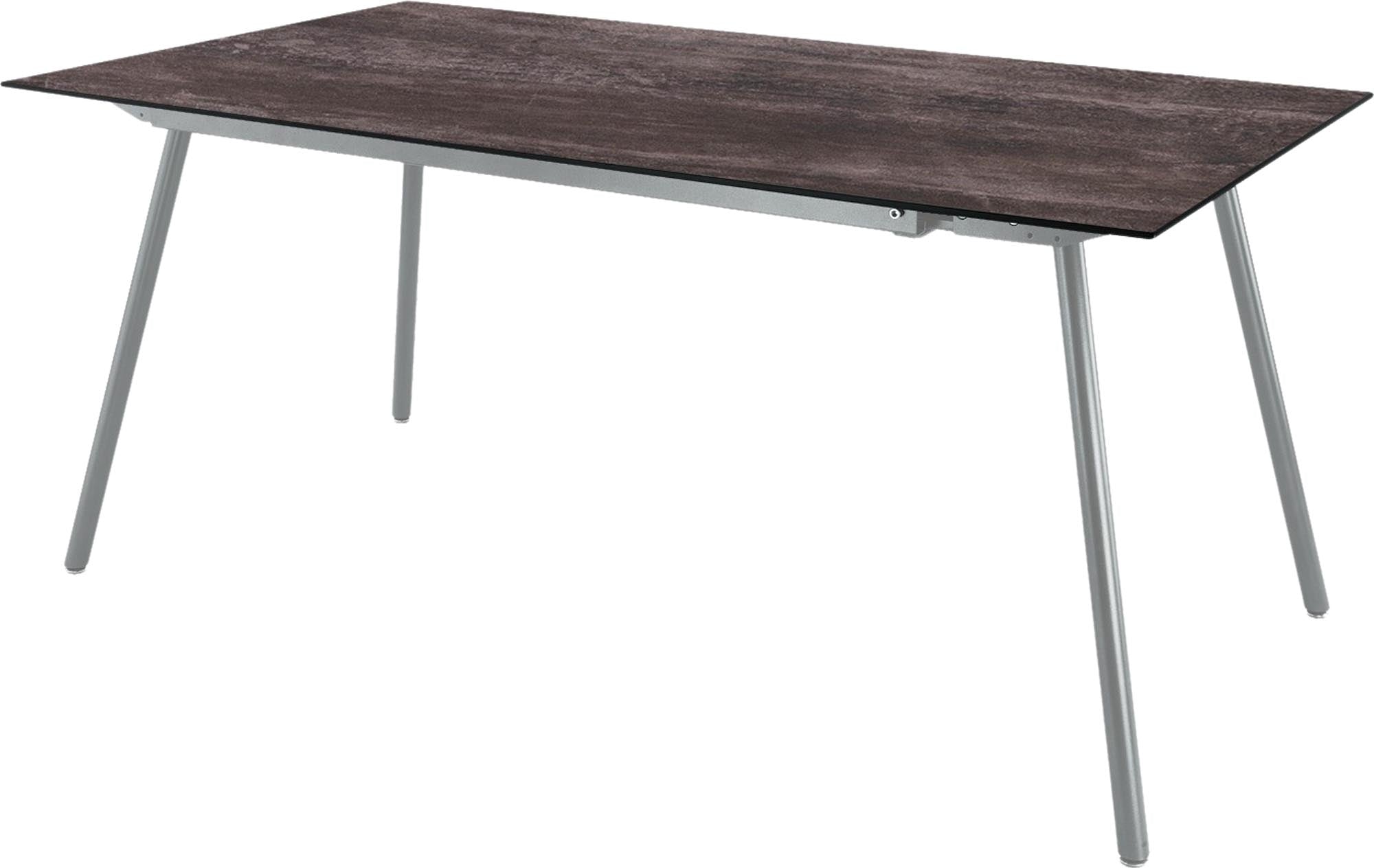 Locarno Glasfaser-Gartentisch 160x90 in Stromboli dunkel präsentiert im Onlineshop von KAQTU Design AG. Gartentisch ist von Schaffner