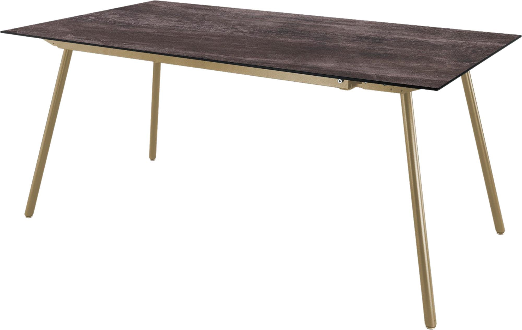 Locarno Glasfaser-Gartentisch 160x90 in Stromboli dunkel präsentiert im Onlineshop von KAQTU Design AG. Gartentisch ist von Schaffner