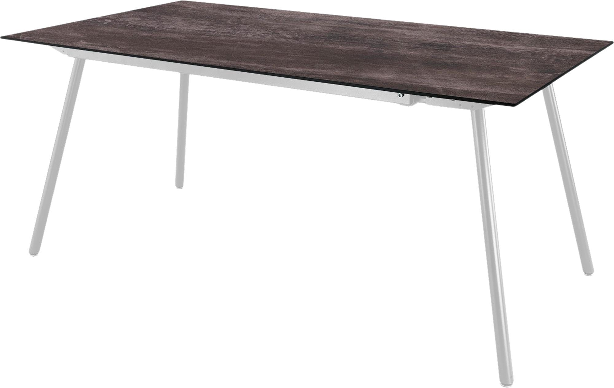 Locarno Glasfaser-Gartentisch 160x90 in Stromboli dunkel präsentiert im Onlineshop von KAQTU Design AG. Gartentisch ist von Schaffner