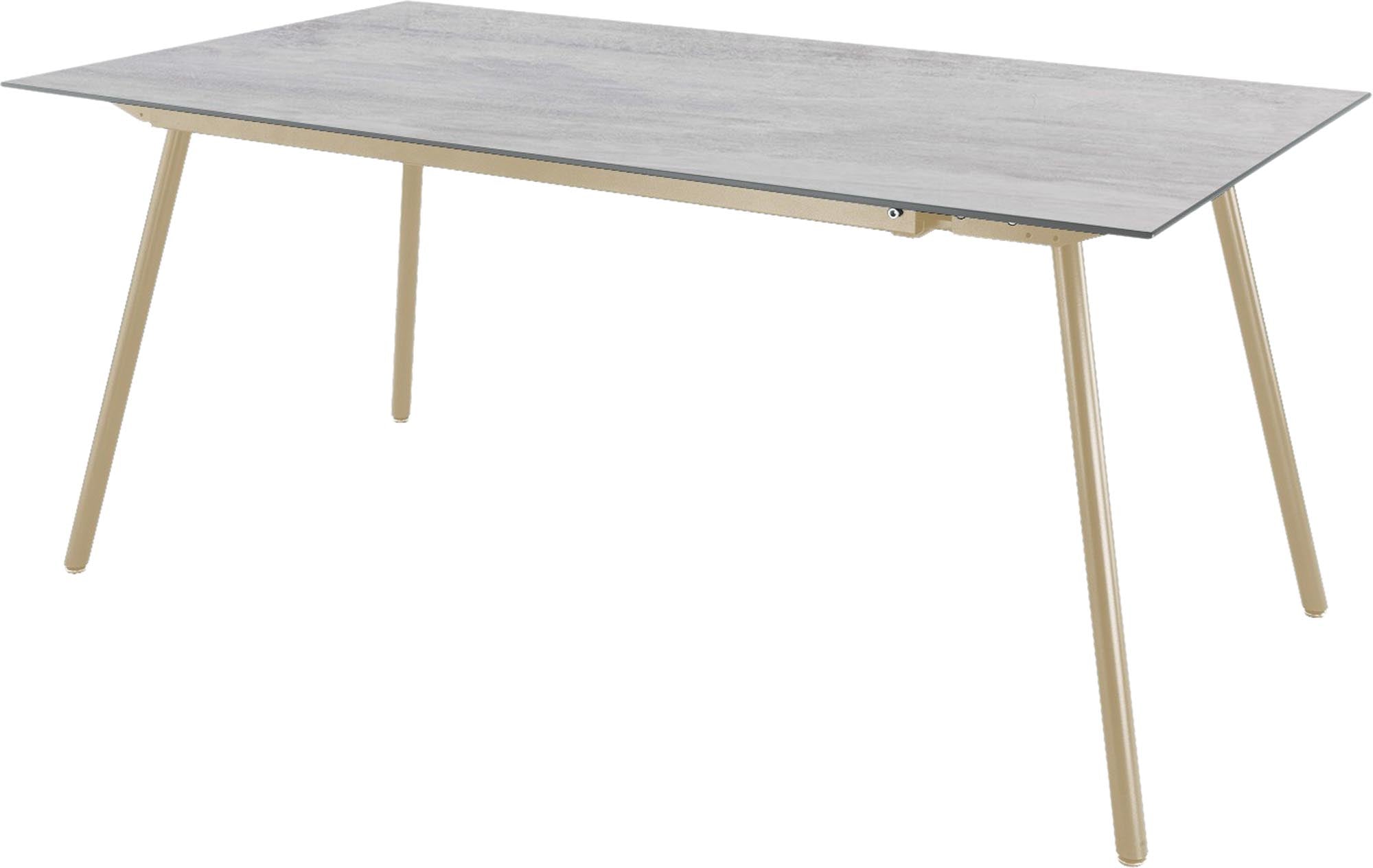 Locarno Glasfaser-Gartentisch 160x90 in Stromboli hell präsentiert im Onlineshop von KAQTU Design AG. Gartentisch ist von Schaffner