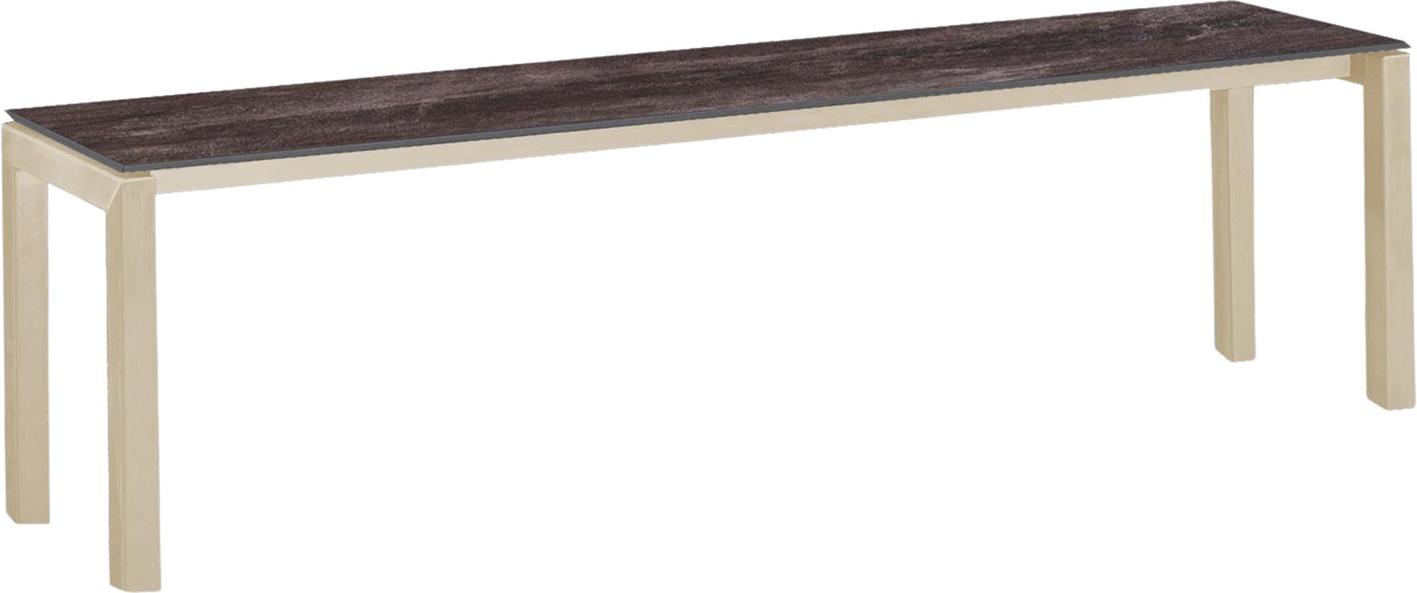 Luzern Glasfaser-Gartenbank Decor 160x32 in Stromboli dunkel präsentiert im Onlineshop von KAQTU Design AG. Gartenbank ist von Schaffner