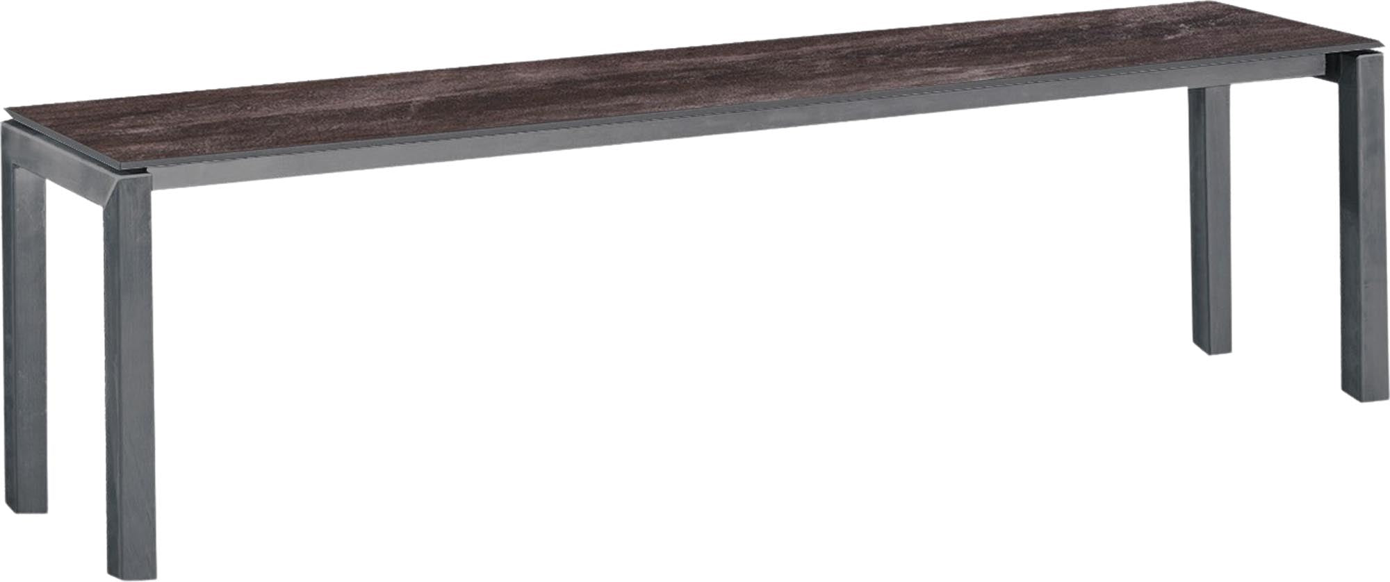 Luzern Glasfaser-Gartenbank Decor 160x32 in Stromboli dunkel präsentiert im Onlineshop von KAQTU Design AG. Gartenbank ist von Schaffner