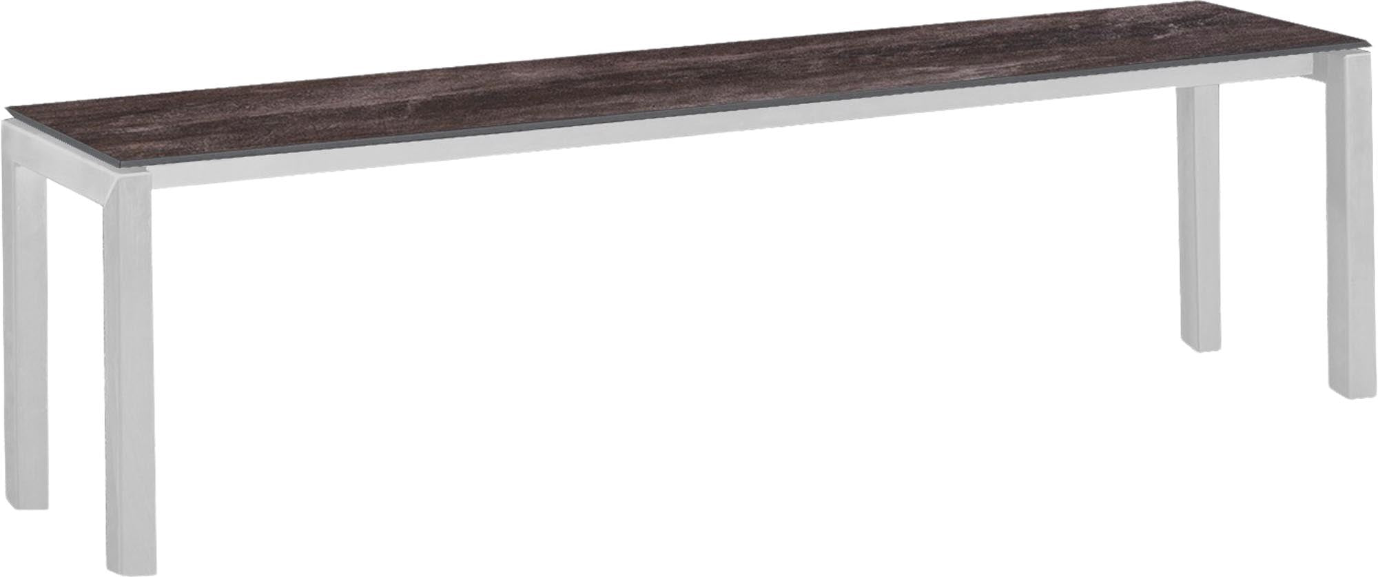 Luzern Glasfaser-Gartenbank Decor 160x32 in Stromboli dunkel präsentiert im Onlineshop von KAQTU Design AG. Gartenbank ist von Schaffner