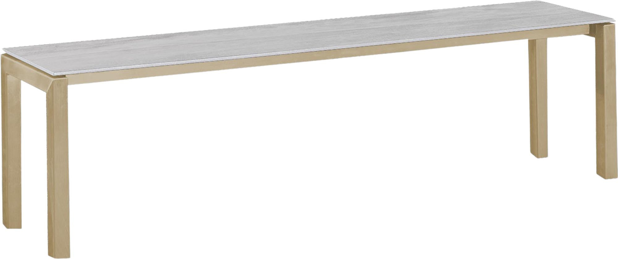 Luzern Glasfaser-Gartenbank Decor 160x32 in Stromboli hell präsentiert im Onlineshop von KAQTU Design AG. Gartenbank ist von Schaffner