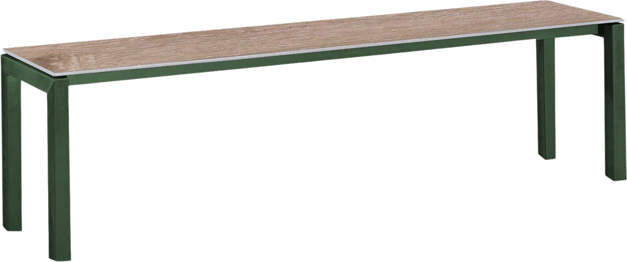 Elegante Gartenbank aus langlebigem Glasfaser im stilvollen Luzern-Design, perfekt für entspannte Stunden im Freien, Maße 160x32 cm.
