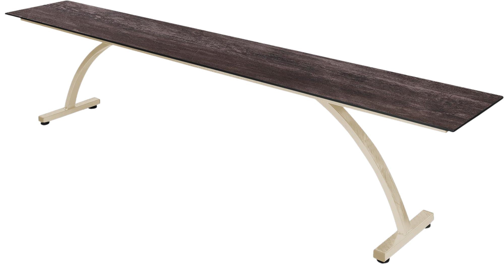Bernardino Gartenbank aus Glasfasern 220x32 in Stromboli dunkel präsentiert im Onlineshop von KAQTU Design AG. Gartenbank ist von Schaffner
