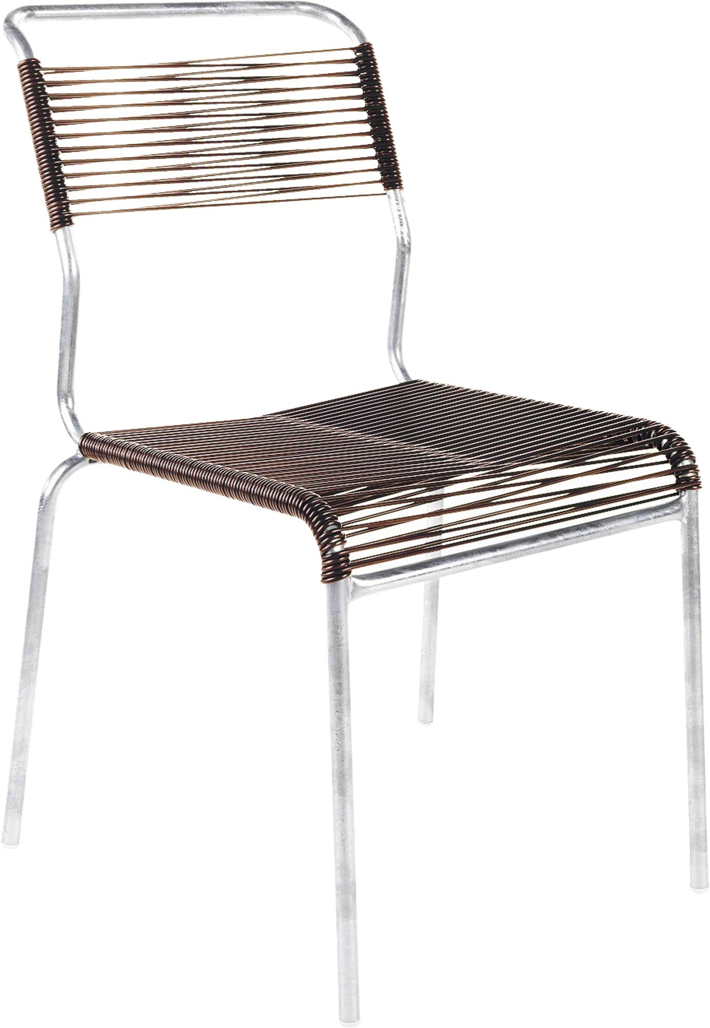 Eleganter Säntis Stuhl Spaghetti von Schaffner, ideal für stilvolle Innen- und Außenräume, vereint Komfort und modernes Design.