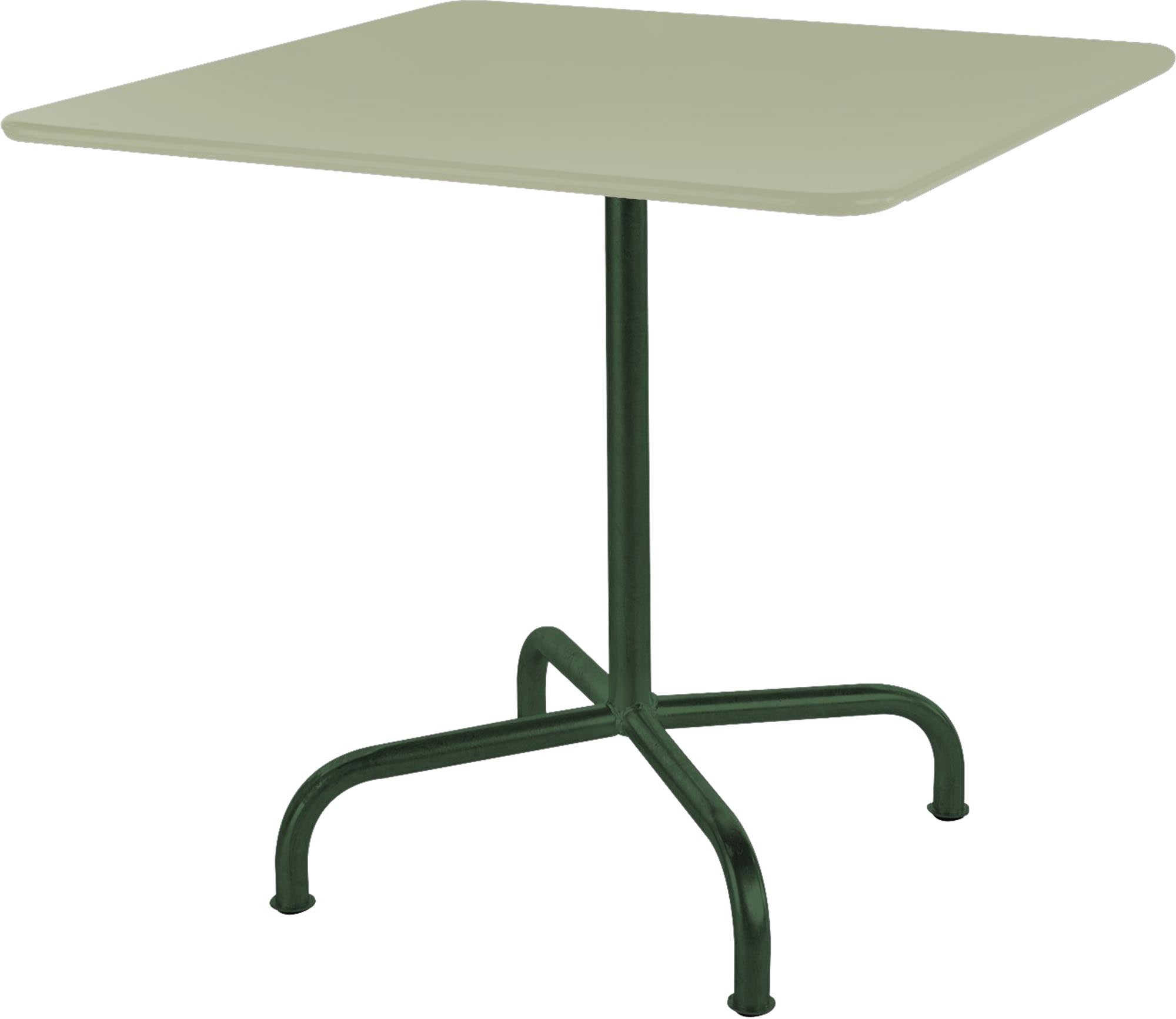 Robuster, klappbarer Rigi Gartentisch 90x90 aus wetterfestem Stahl, Schweizer Qualität, platzsparend, langlebig und perfekt für Balkon, Terrasse oder Garten.