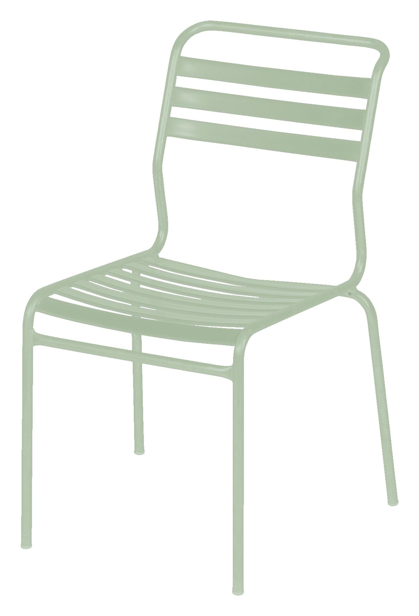 Der Säntis Stuhl ohne Armlehne von Schaffner – perfekter Begleiter für stilvolle Terrassen und Gärten, vereint Komfort und zeitloses Design.