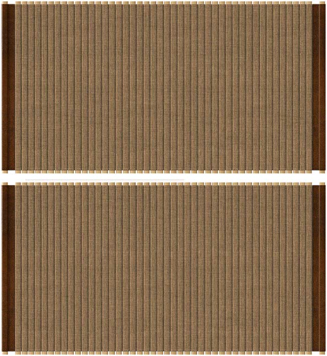 Stilvolle Audacious Tambour Türen von Umage: Massives Buchenholz, Kunstlederbesatz, langlebig, elegant, für Ihr Regalsystem.