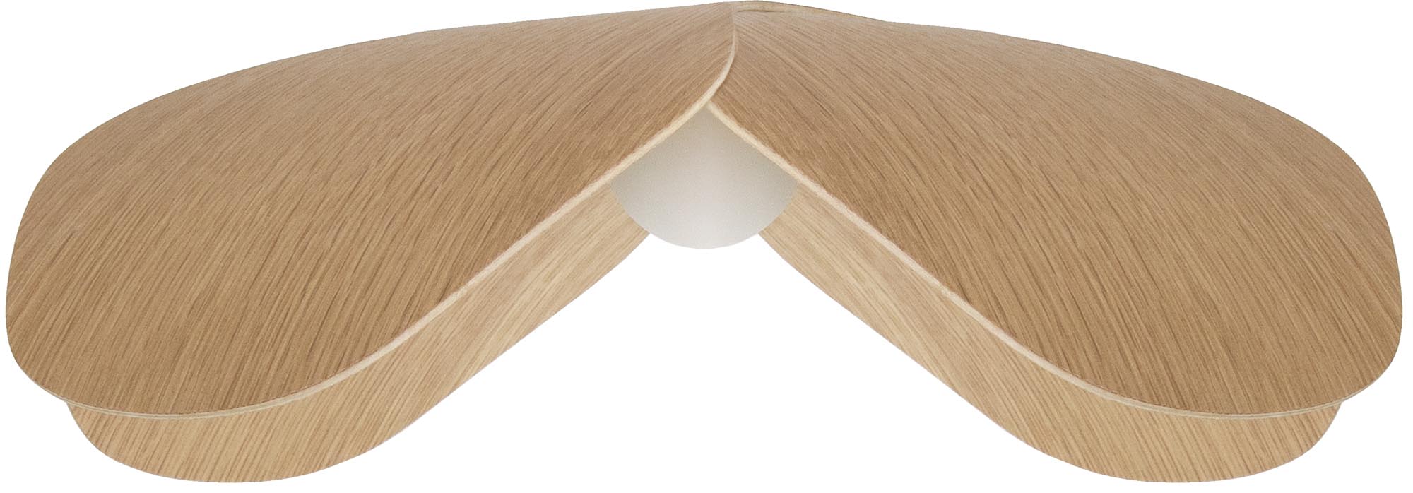 Eichenfurnier-Lampenschirm "Forget Me Not": organische Form, nordische Naturtöne, in 3 Grössen und Holzarten erhältlich.