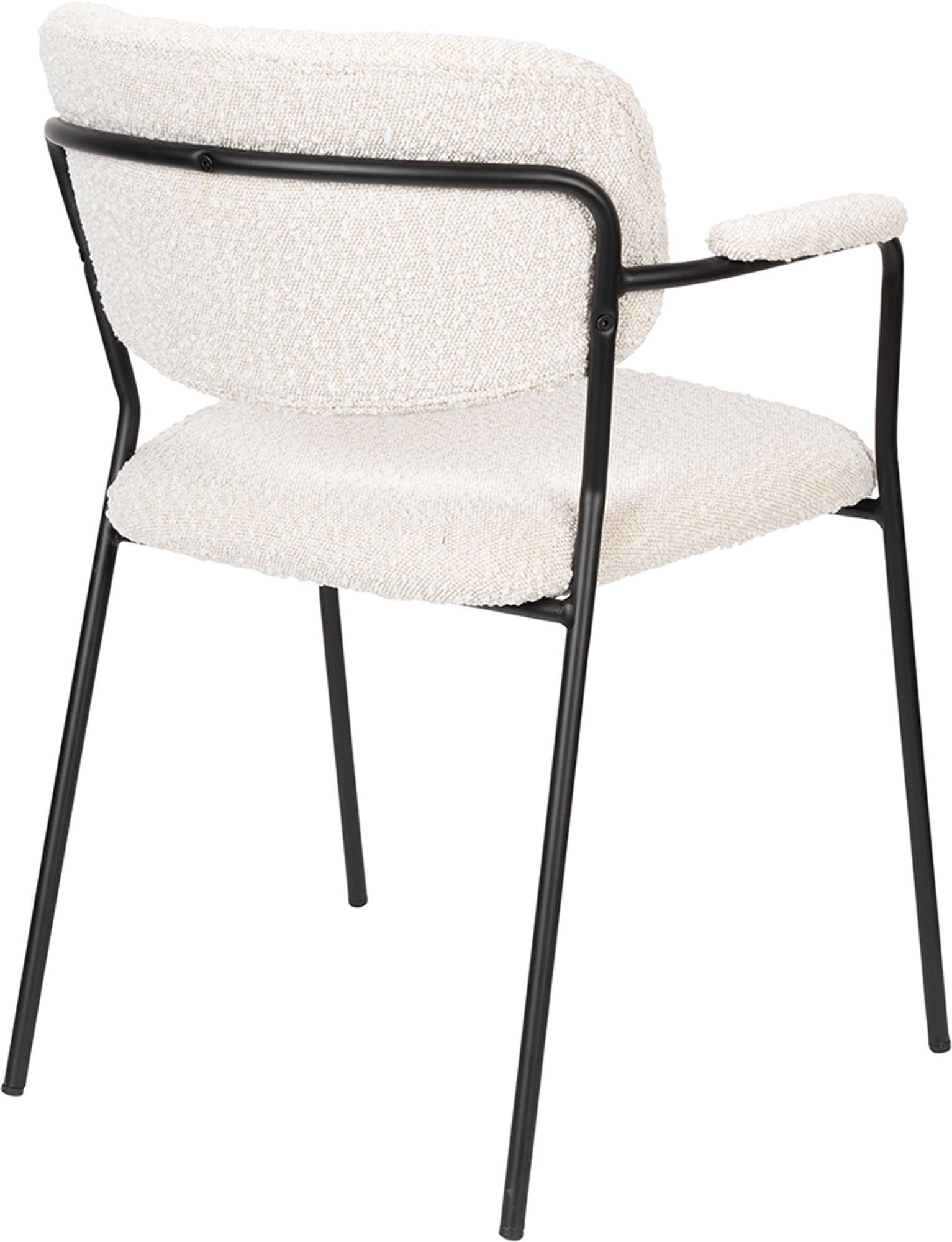 Eleganter Jolien Armlehnstuhl, gepolstert, von White Label Living.