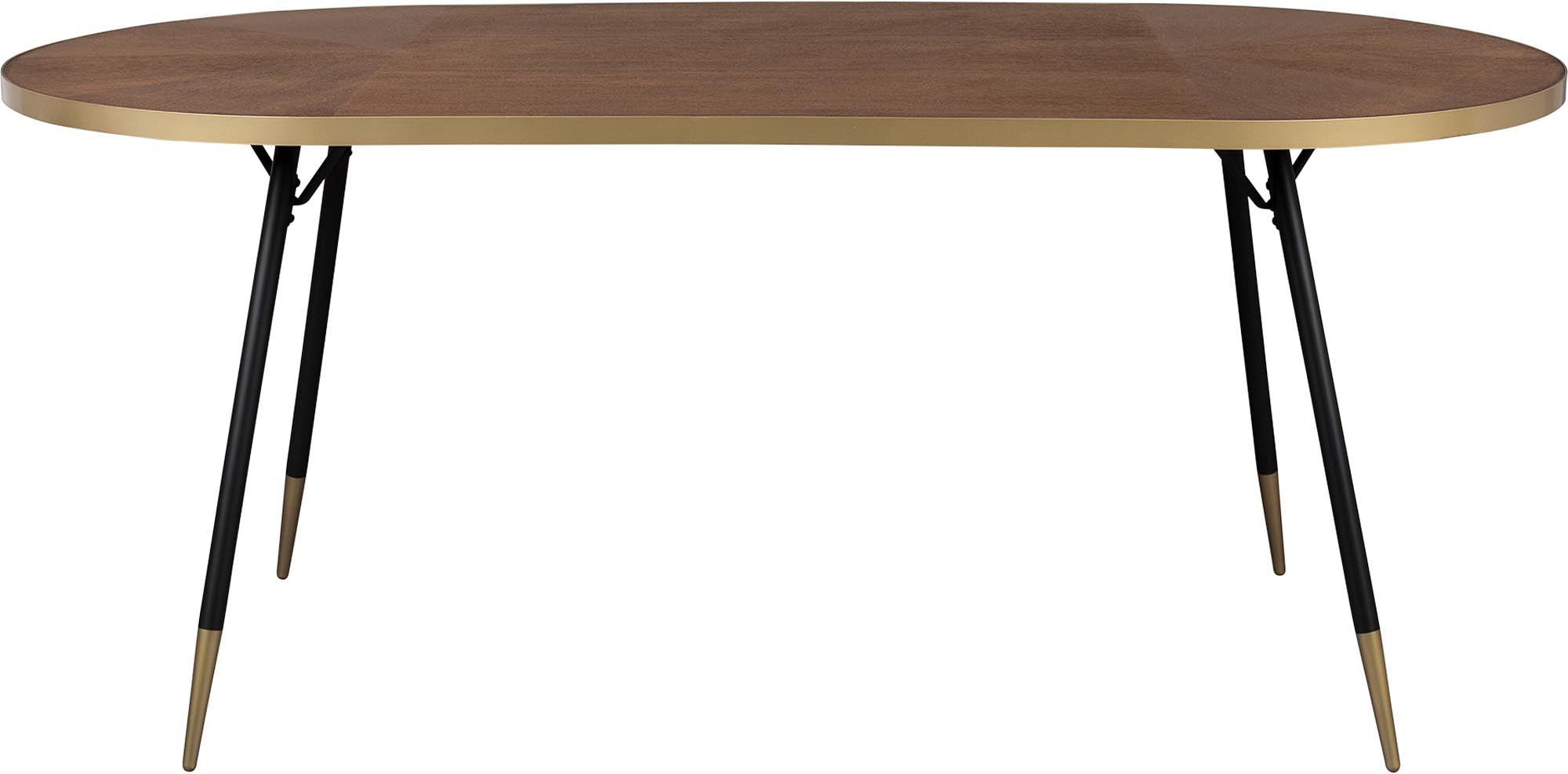 Eleganter Tisch DENISE OVAL: Ovale Form, grosszügige Holz-Metall-Konstruktion, ideal für Mahlzeiten und Dekoration.