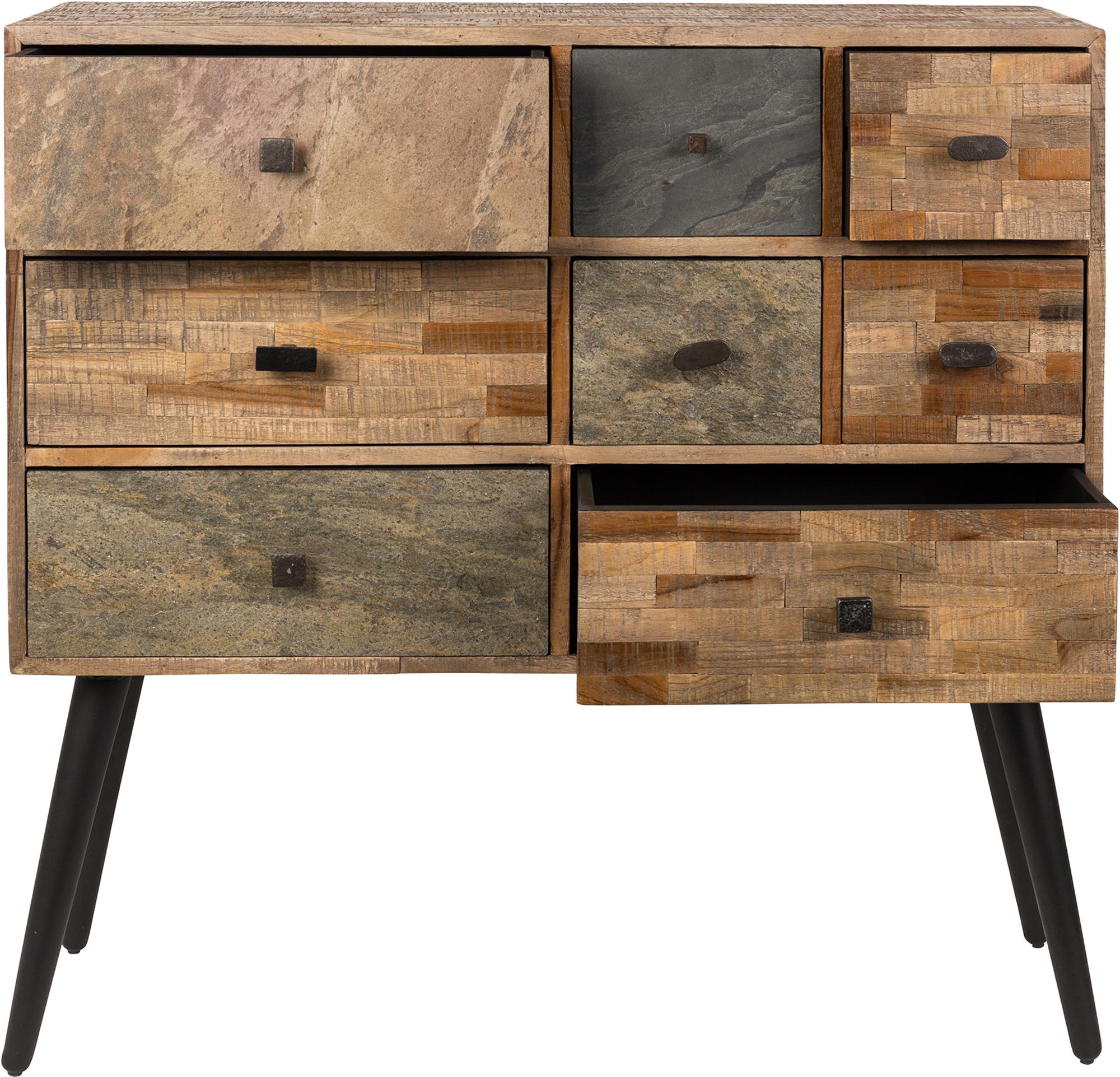 Stylisches Sideboard SAN von White Label Living – ideal für ein zeitgemäßes Wohnambiente und praktische Aufbewahrung.