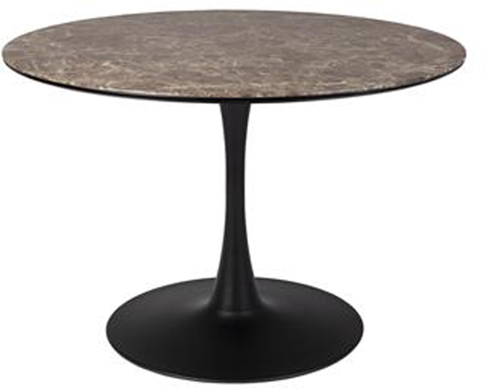 Moderner Esstisch MARU BROWN: MDF, Marmor, Eisen, stilvoll, langlebig, pflegeleicht, ideal für gesellige Anlässe.