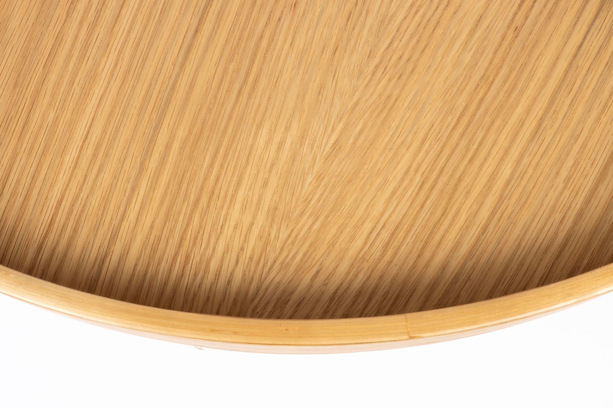 Eleganter Beistelltisch Yuri Oak L aus hochwertigem Eichenholz und stabilem Eisenrahmen. Ideal für jeden Raum und stilvolle Akzente.