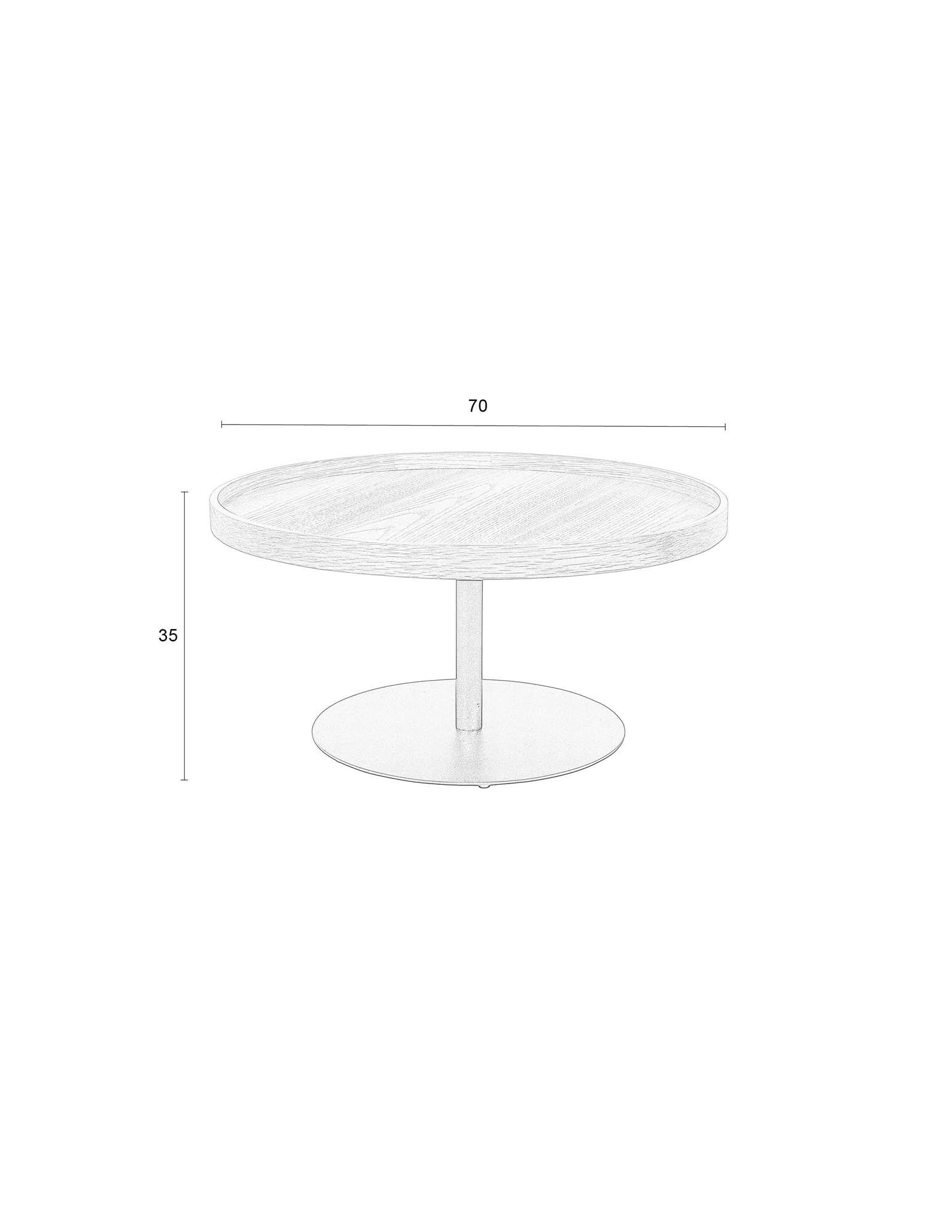 Moderner Beistelltisch aus Eichenholz und Eisen, ideal für Wohnzimmer oder Schlafzimmer. Stilvoll und funktional.