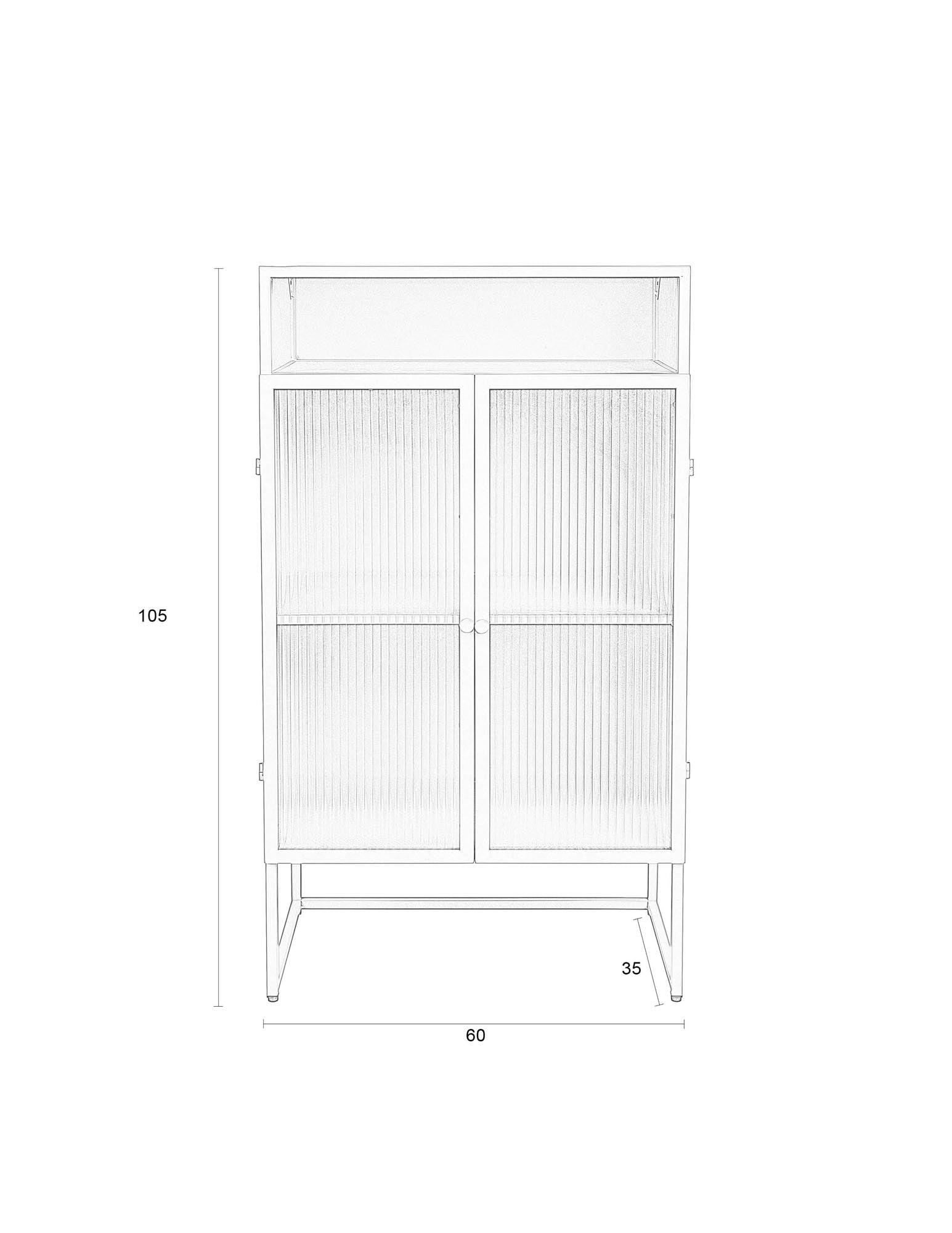 Entdecken Sie den Cabinet Herbe Large von White Label Living: Ein eleganter Schrank aus hochwertigen Materialien, ideal für stilvollen Stauraum und Präsentation.