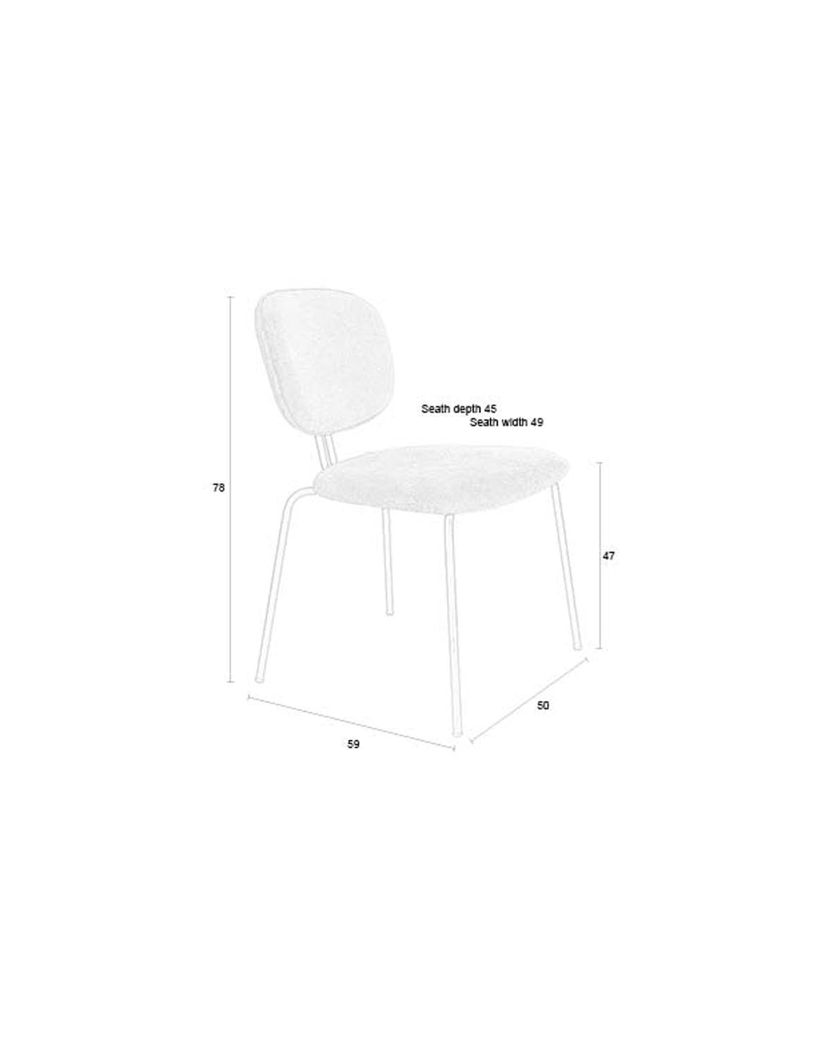 Eleganter Stuhl Bouton in Off-White: Komfort und Stil für jedes Interieur.
