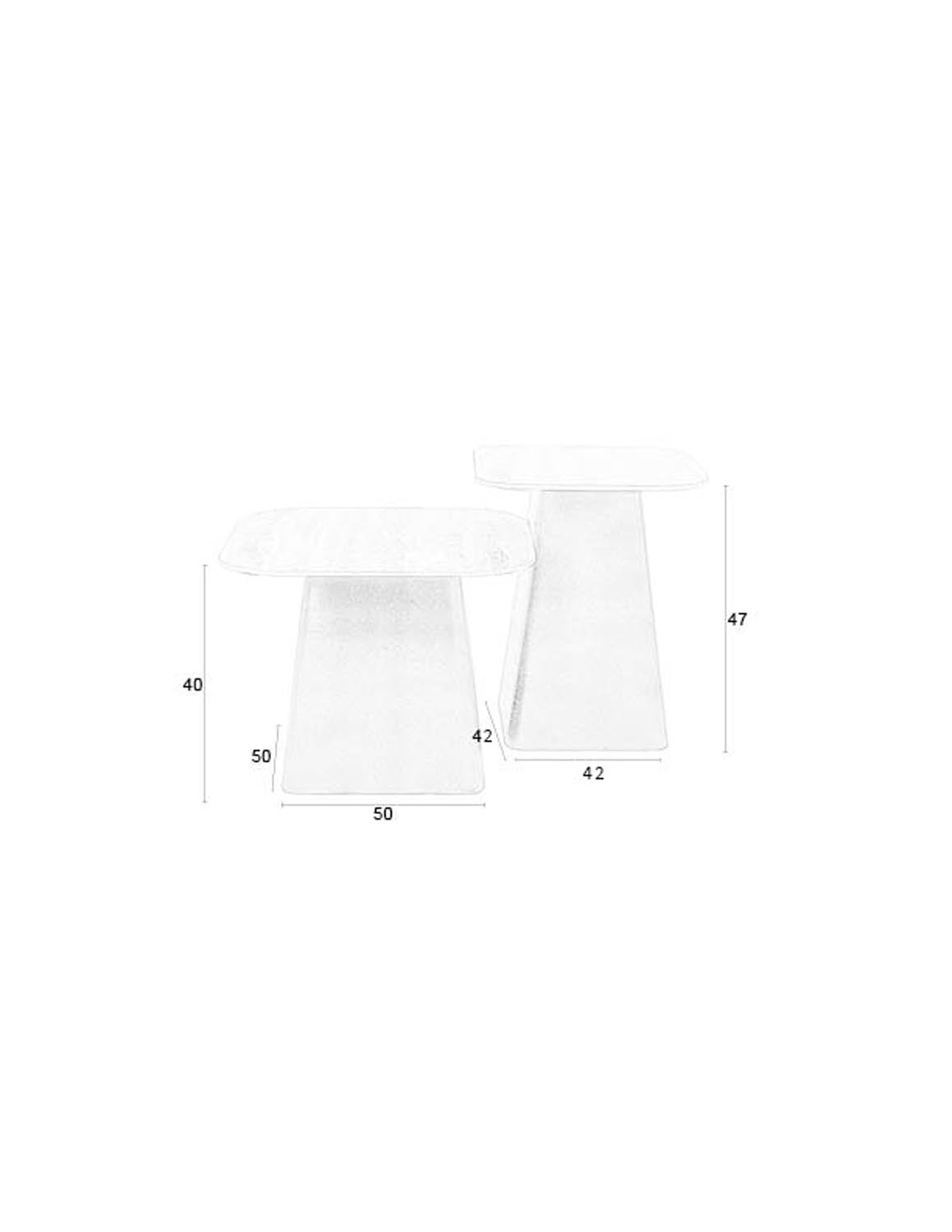 Stilvolles 2-teiliges Beistelltisch-Set von White Label Living mit edlen Keramikoberflächen und stabilen Eisenfüßen – perfekt für Ihr Zuhause.