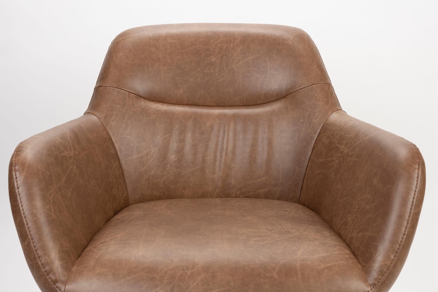 Dude Loungesessel Vintage Braun: Stilvolles Design aus Kunstleder und Stahl für elegantes Wohnen. Ideal zum Entspannen und Verweilen.