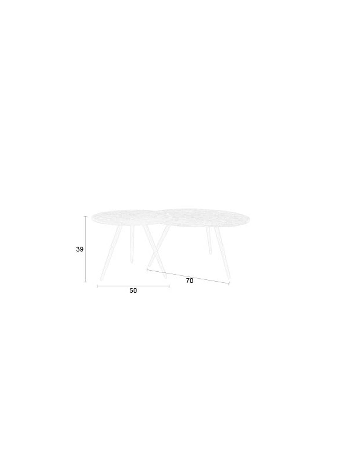 Elegantes 2er-Set aus recyceltem Teakholz und robusten Eisenbeinen – ideal für jeden Wohnraum.