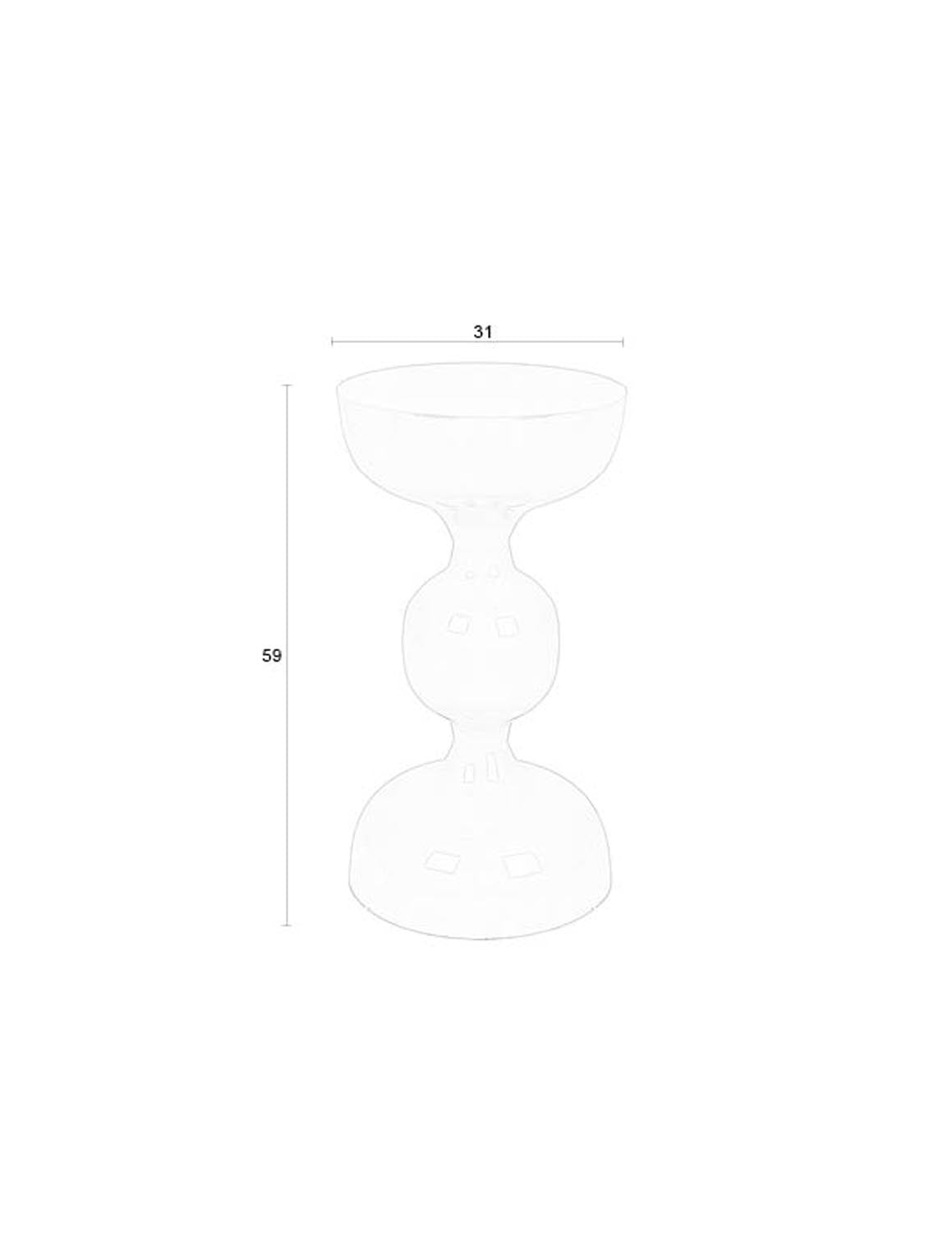 Eleganter Beistelltisch Lars in Elfenbein von White Label Living. Ideal für Wohnzimmer und Schlafzimmer, vereint Funktionalität mit modernem Design.