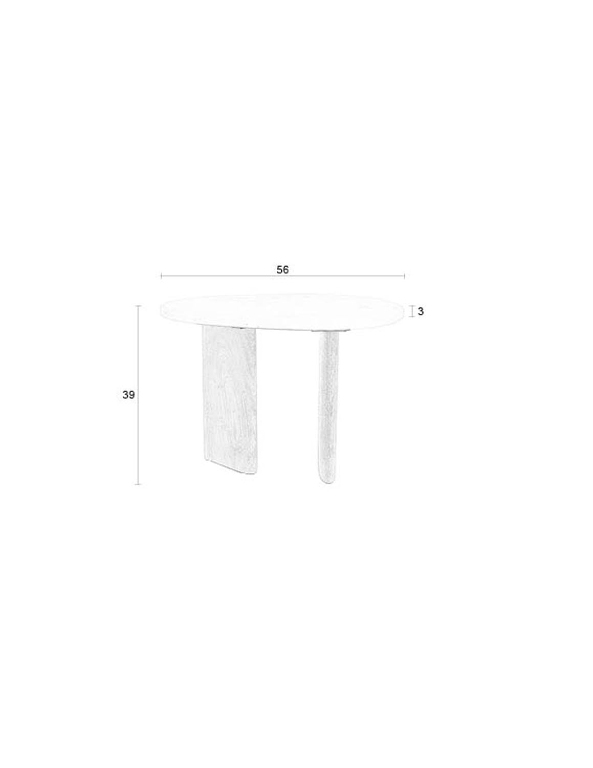 Sven Beistelltisch S in Elfenbein: Stilvoller Akzent von White Label.