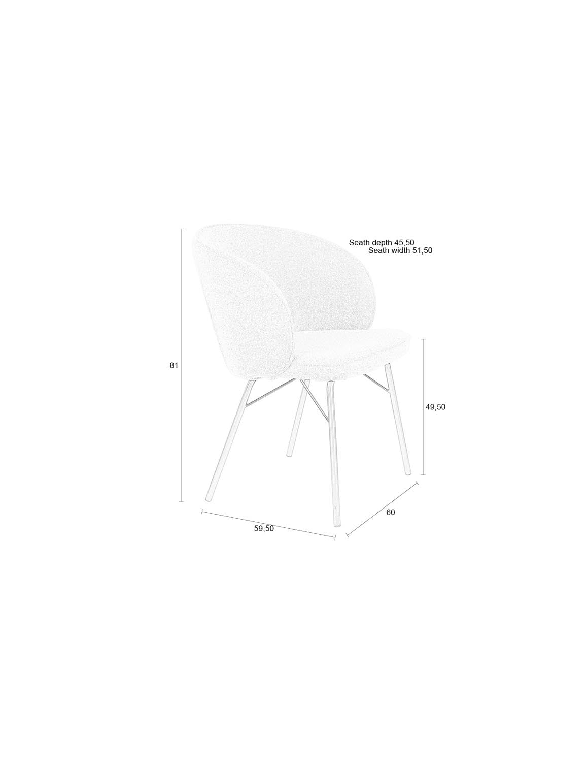 Entdecken Sie den stilvollen Joa Terra Stuhl von White Label Living – ein eleganter Schalenstuhl für jeden Raum, der Komfort und Design vereint.