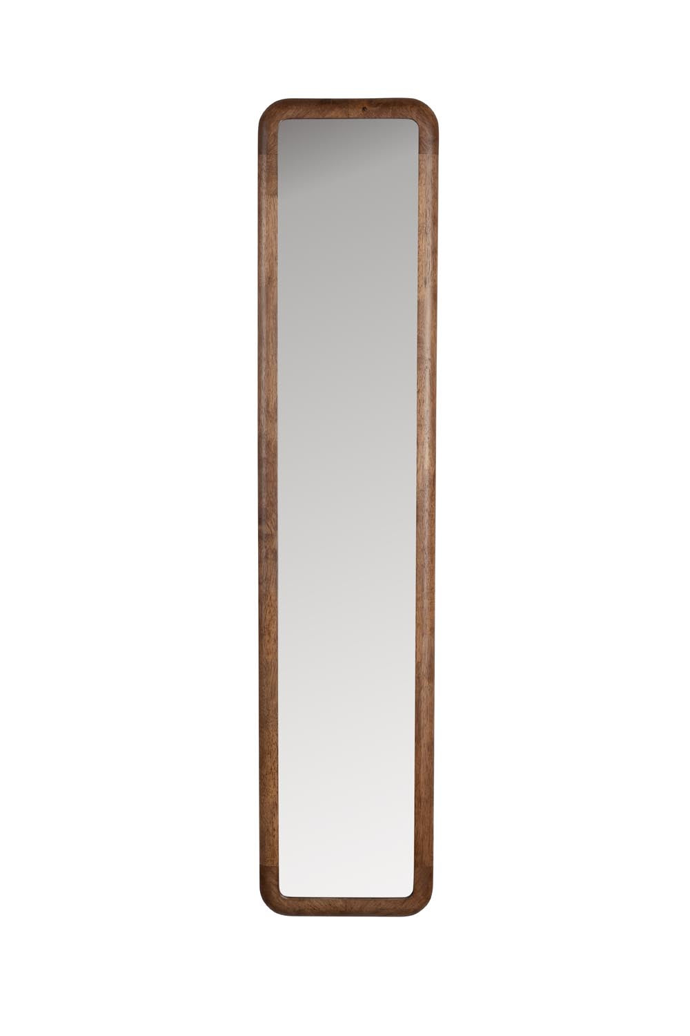Der Nyko Spiegel Rechteck M von White Label Living: Eleganz und Funktionalität mit Gummibaumholzrahmen, ideal für jeden Raum.