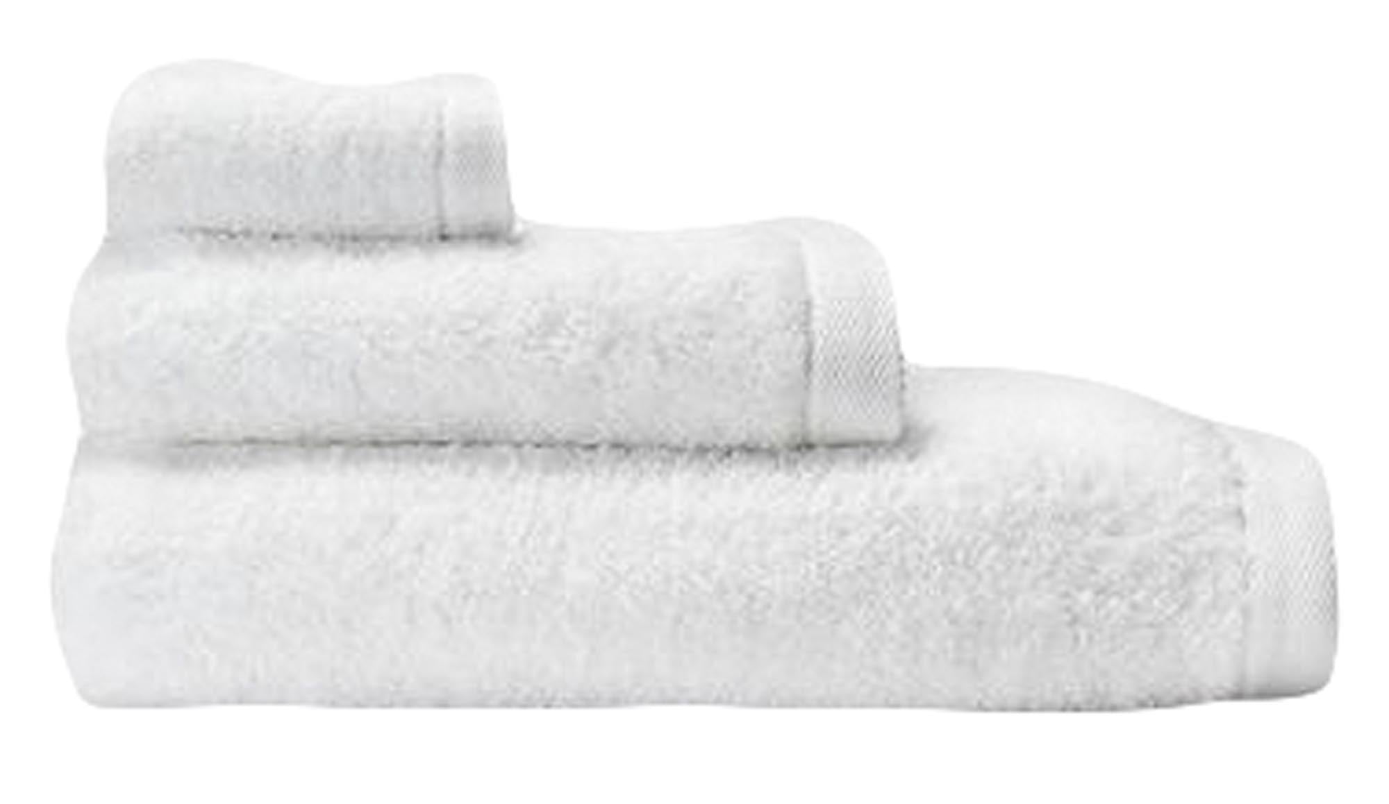 Luxuriöses Handtuch-Set in Weiss von ZigZagZurich: Weiche, saugfähige Baumwolle, zeitlos elegant, pflegeleicht, langlebig.