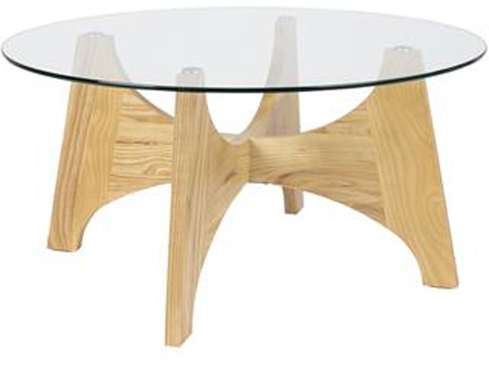 Stilvoller Kaffeetisch KOBE aus Glas und Eschenholz von Zuiver.