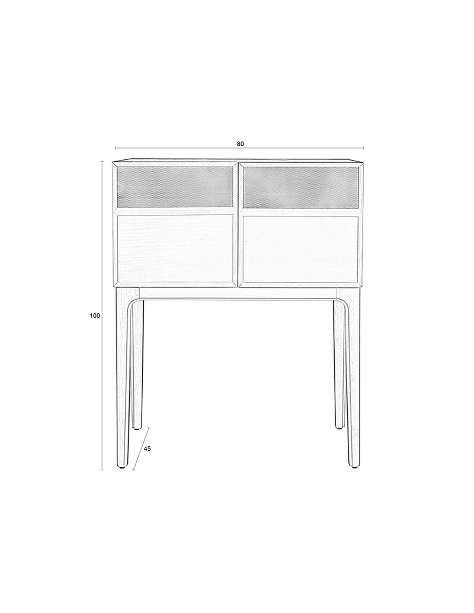 Cabinet June von Zuiver: Elegantes Möbelstück aus Eichenholz mit modernen Metallakzenten und viel Stauraum für Ihr Zuhause.