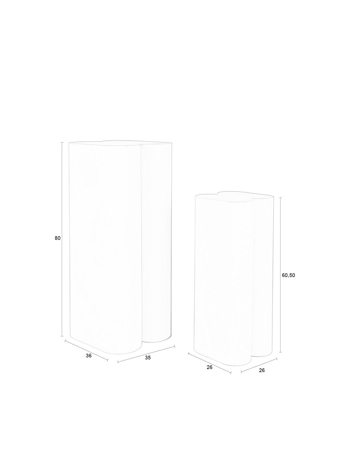 Elegante Shape-Pflanzenständer im 2er-Set von Zuiver: Hochwertig, stabil und perfekt für mittelgroße Pflanzen. Setzen Sie Ihre Pflanzen stilvoll in Szene!