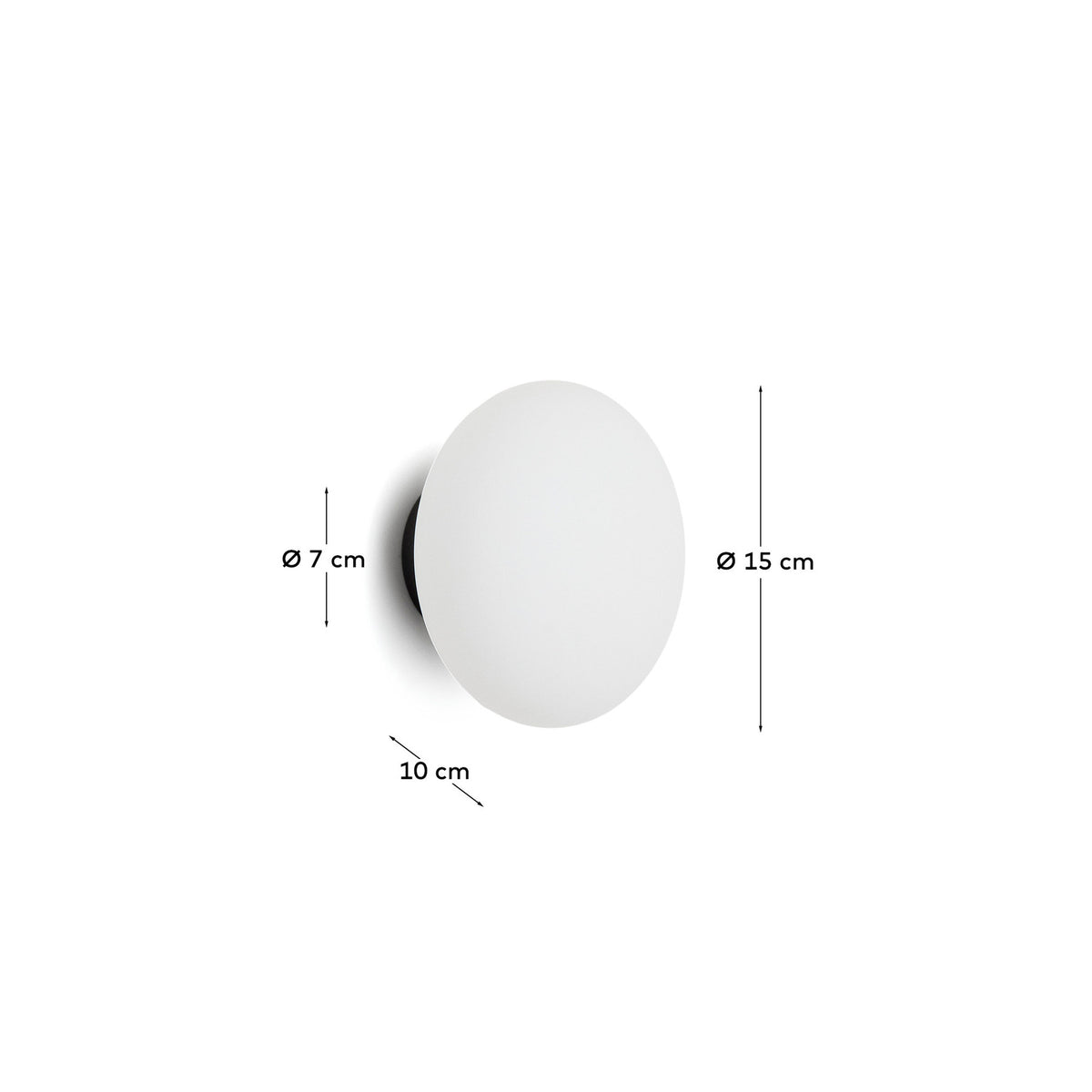 Wandleuchte Bamila aus Rauchglas und schwarzem Metall Ø 15 cm in Schwarz präsentiert im Onlineshop von KAQTU Design AG. Wandleuchte ist von Kave Home