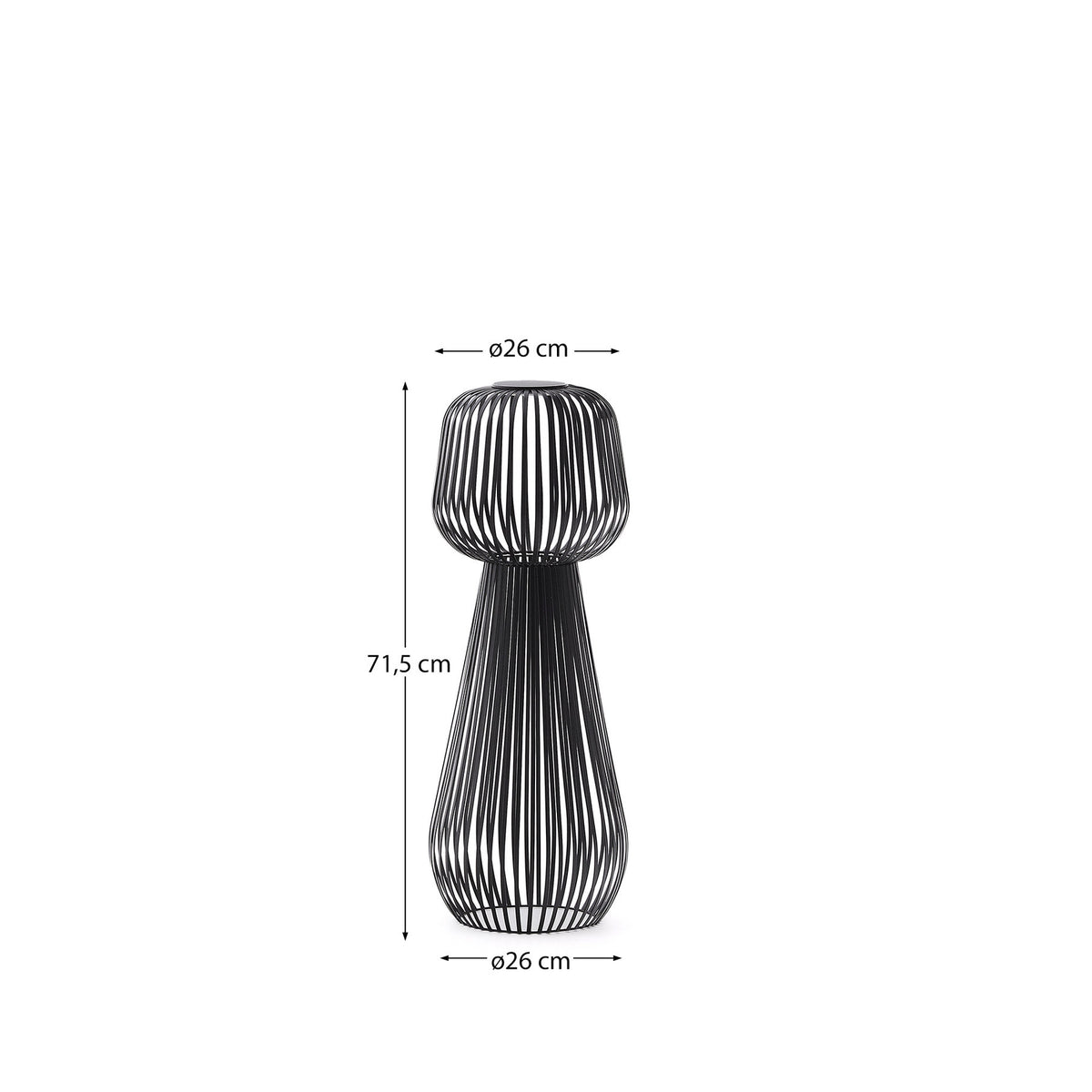 Solar-Stehlampe Reiba aus schwarzem Metall in Schwarz präsentiert im Onlineshop von KAQTU Design AG. Outdoor Stehleuchte ist von Kave Home