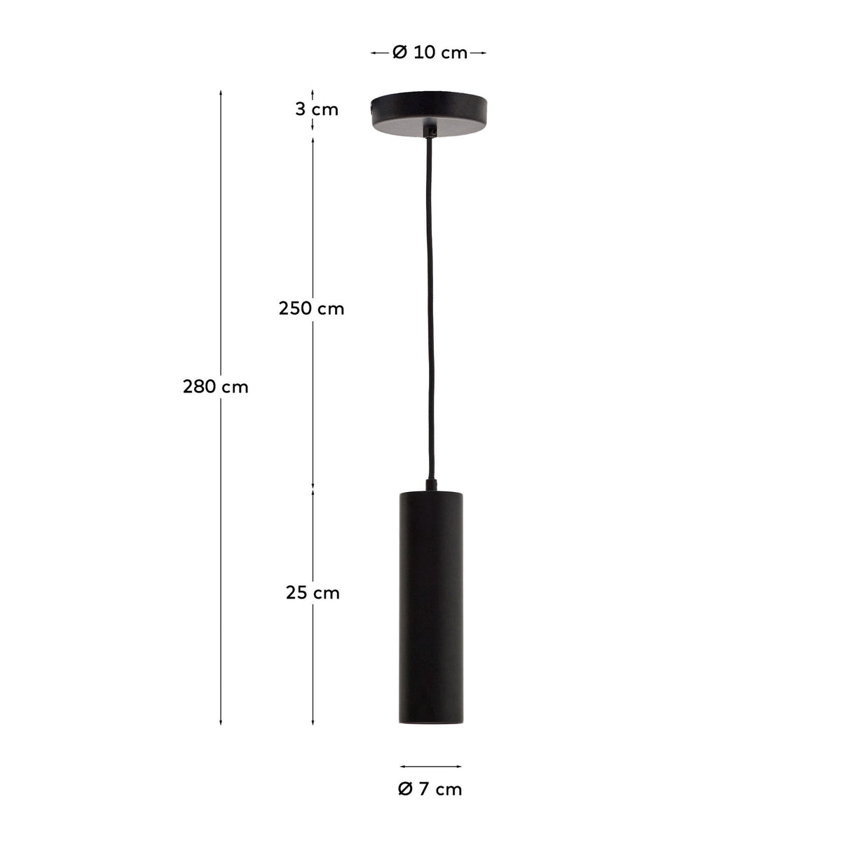 Deckenleuchte Andia aus Aluminium mit schwarzem Finish in Schwarz präsentiert im Onlineshop von KAQTU Design AG. Pendelleuchte ist von Kave Home