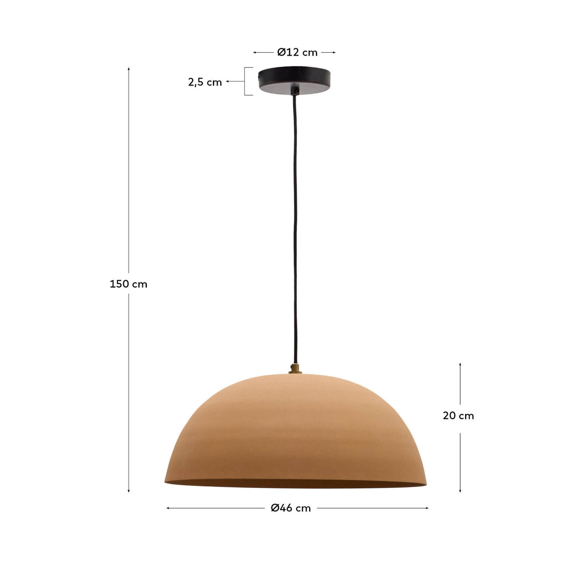 Deckenleuchte Nibla aus Metall in Terrakottaoptik Ø 46 cm in Terrakotta präsentiert im Onlineshop von KAQTU Design AG. Lampenschirm ist von Kave Home