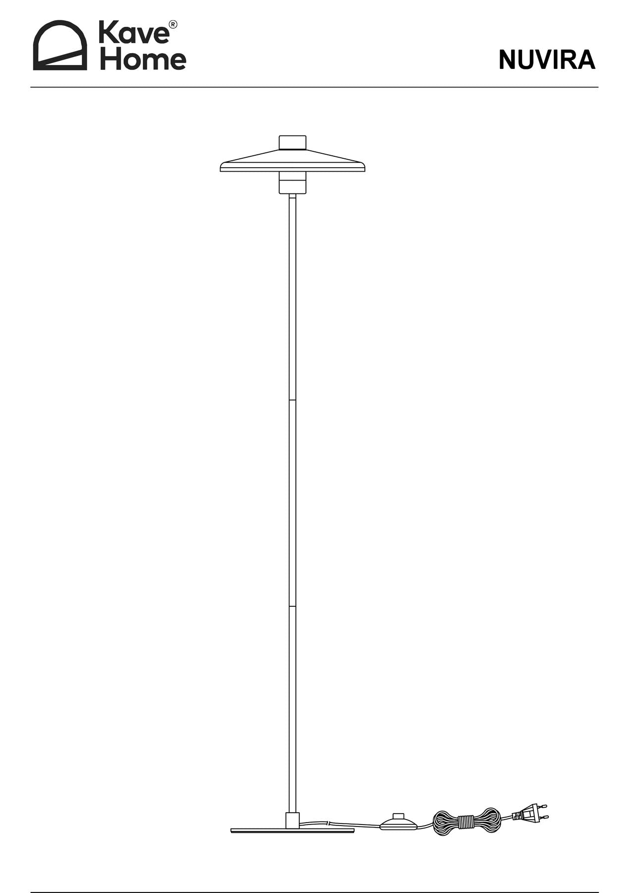 Stehlampe Nuvira aus schwarzem satiniertem Metall in Schwarz präsentiert im Onlineshop von KAQTU Design AG. Stehleuchte ist von Kave Home