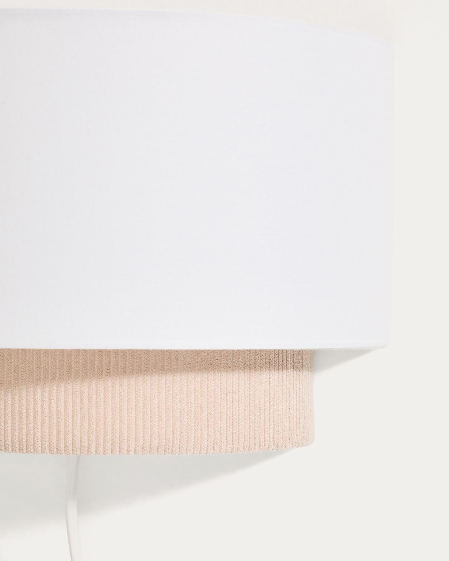 Wandleuchte Bianella aus Baumwolle und beigem Cord, Ø 40 cm in Beige präsentiert im Onlineshop von KAQTU Design AG. Wandleuchte ist von Kave Home