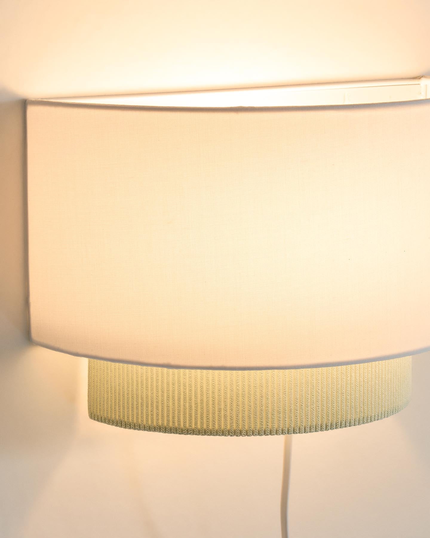 Wandleuchte Bianella aus Baumwolle und türkisfarbenem Cord, Ø 40 cm in Türkis präsentiert im Onlineshop von KAQTU Design AG. Wandleuchte ist von Kave Home