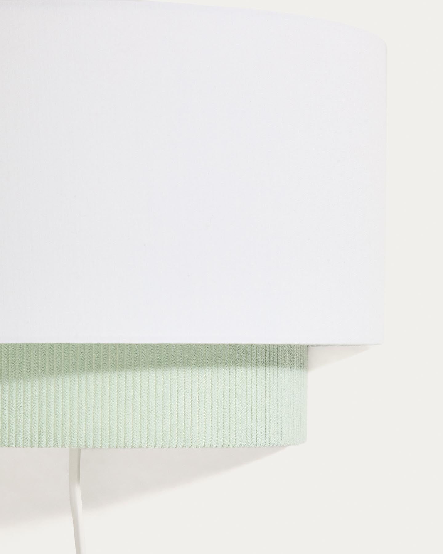 Wandleuchte Bianella aus Baumwolle und türkisfarbenem Cord, Ø 40 cm in Türkis präsentiert im Onlineshop von KAQTU Design AG. Wandleuchte ist von Kave Home